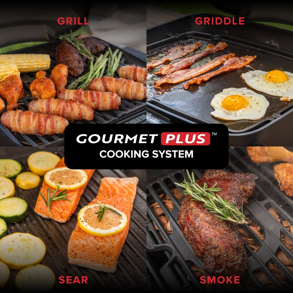 Nexgrill Fortress 2-Burner Portable Gas Grill & Griddle Combo with 263 SQ In Cooking Space, Easy Lift Handles, 13,500 BTU, 2-in-1 Small Tabletop Grill for Camping, Outdoor Cooking, and More 820-02005 Nexgrill