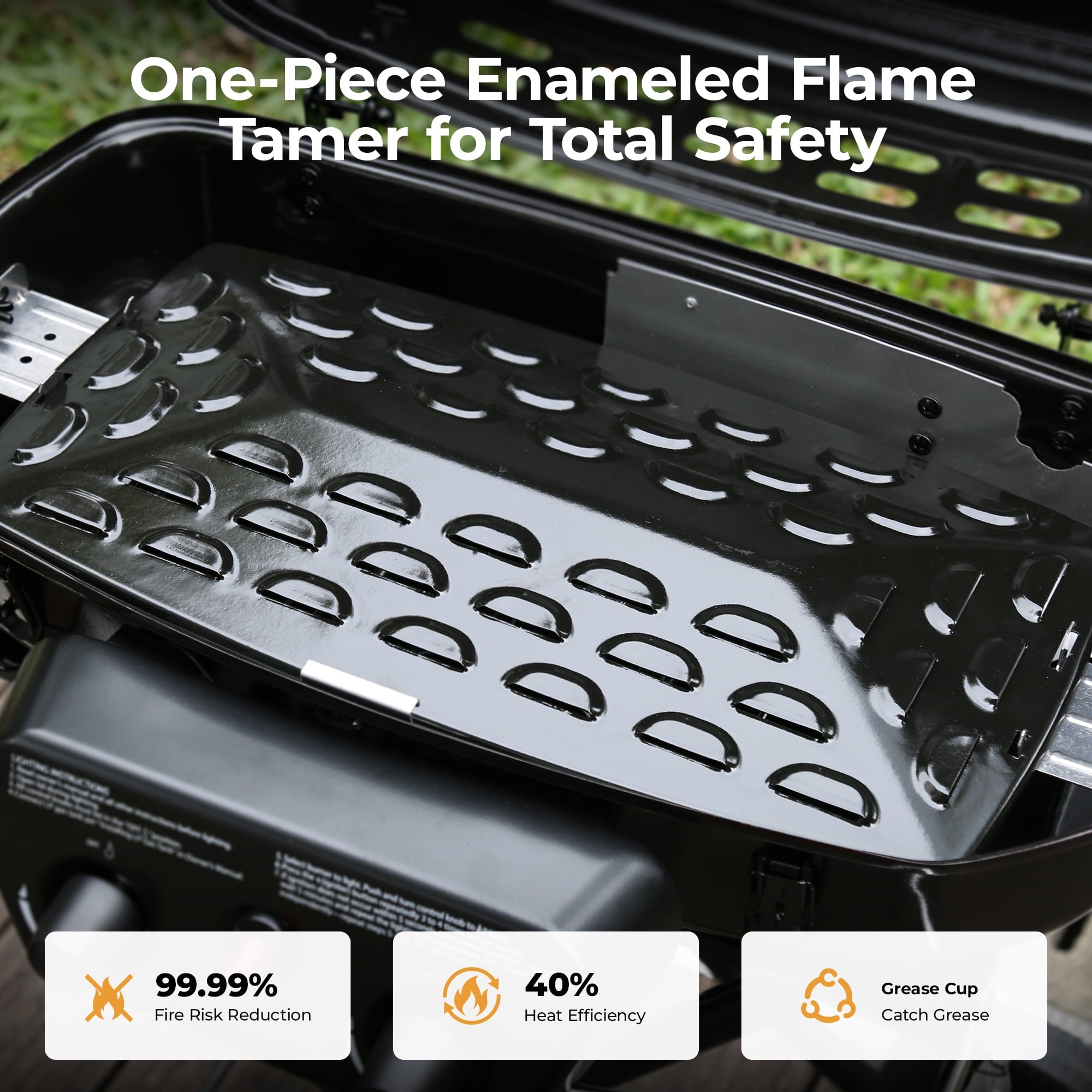 2 Burner Propane Gas Grill with Dual Cooking Surfaces, Porcelain Grate & Extra Griddle, Push-Button Ignition, Foldable Portable BBQ with Wheels for Backyard Patio Camping Gas Grills