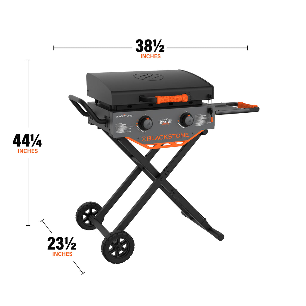 Blackstone Adventure Ready Outdoor Griddle,  2-Burner 22 Propane Flat Top Grill with Flexfold? Legs, Gray Blackstone