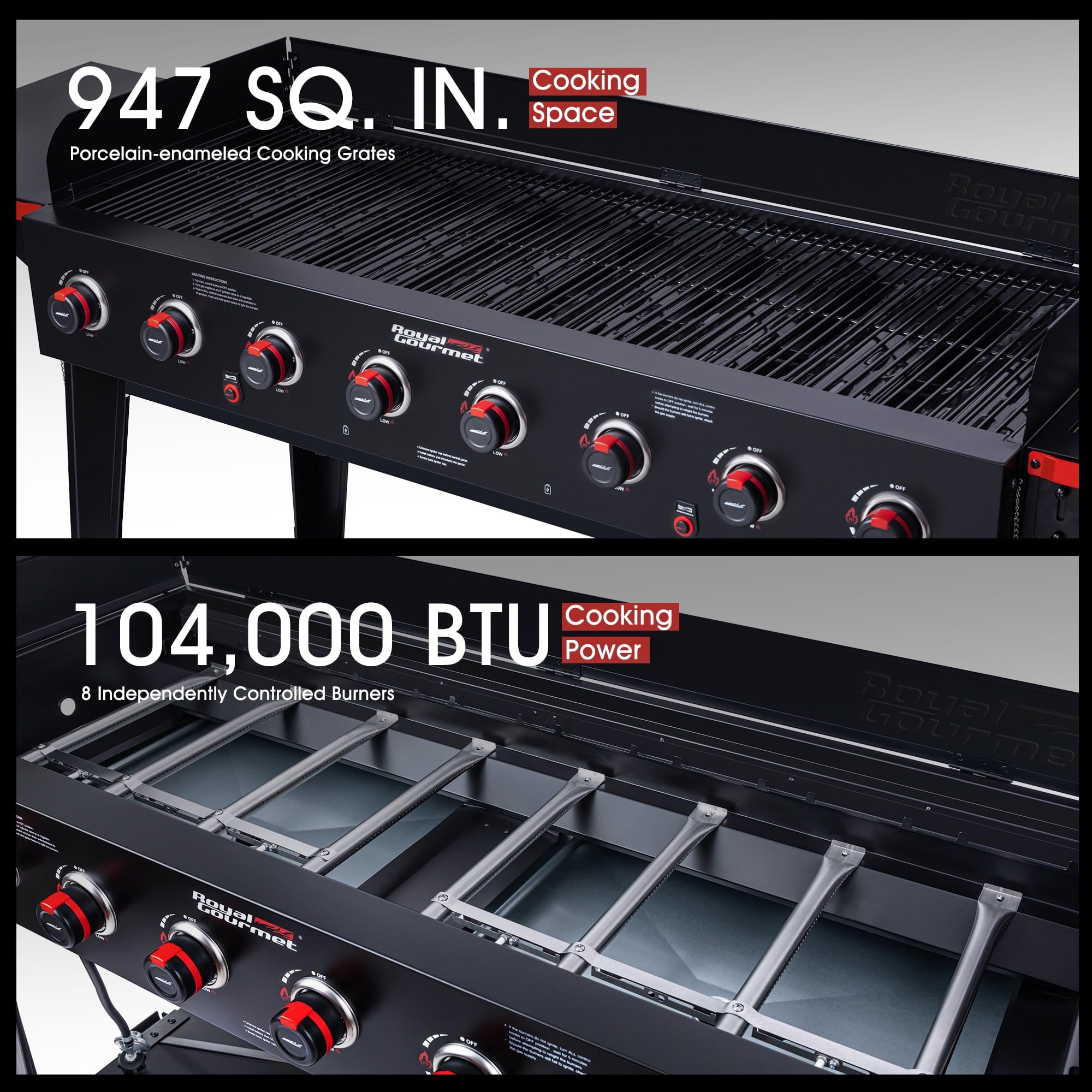 Royal Gourmet 8-Burner GB8003 Large Event Gas Grill, 104,000 BTU Royal Gourmet