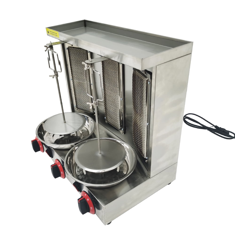 Techtongda Shawarma Machine Gas Kebab Gyro Grill Machine Propane Doner Kebab Machine with 3 Burners Techtongda