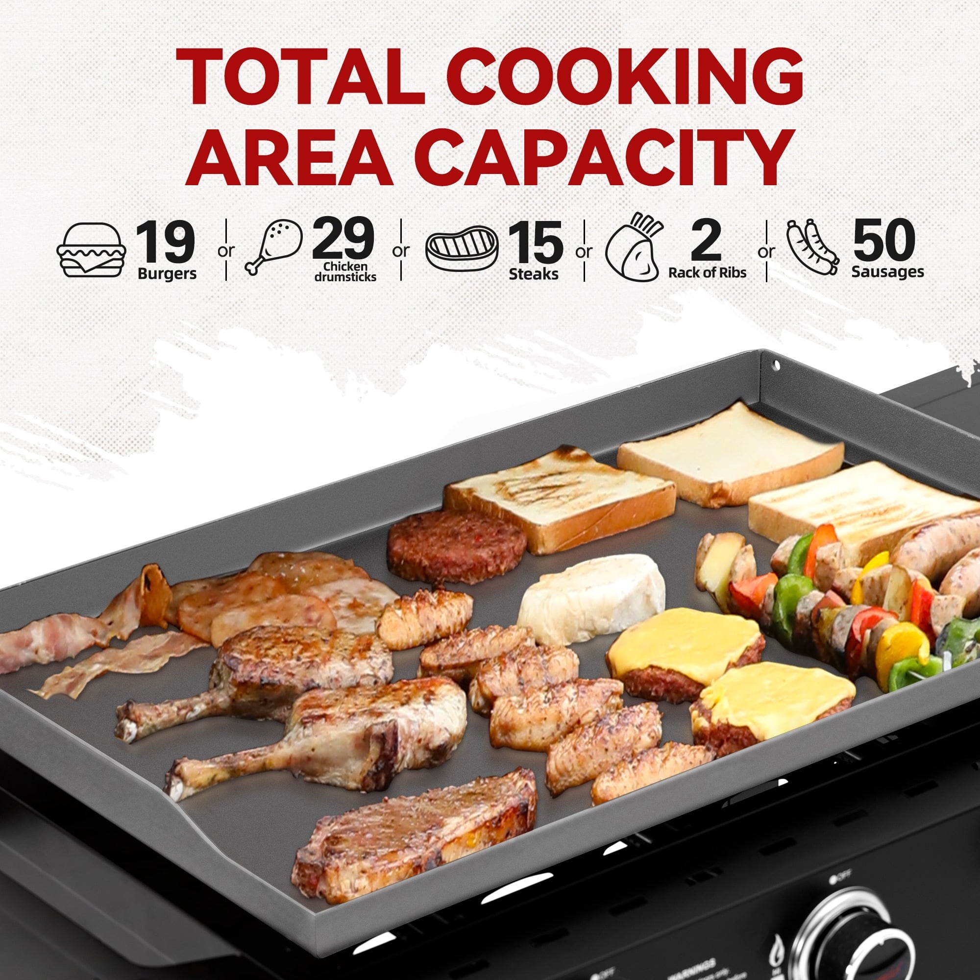 Royal Gourmet GB3000H 28-Inch 3-Burner Gas Griddle in Black, Griddle with Collapsible Side Shelves, 39,000 BTU Royal Gourmet
