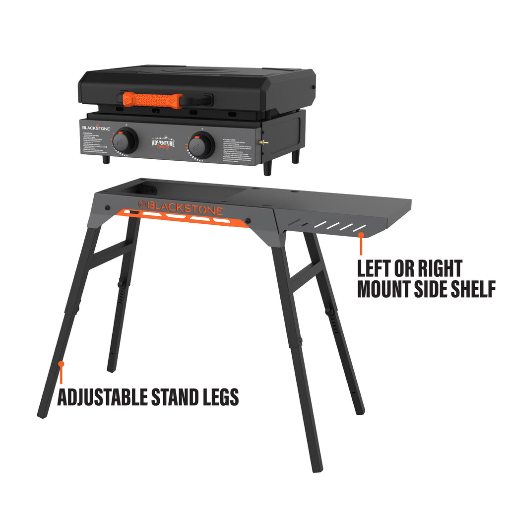 Blackstone Adventure Ready Outdoor Griddle, 2-Burner 22 Propane Flat Top Grill with Hood and Stand, Gray Gas Grills