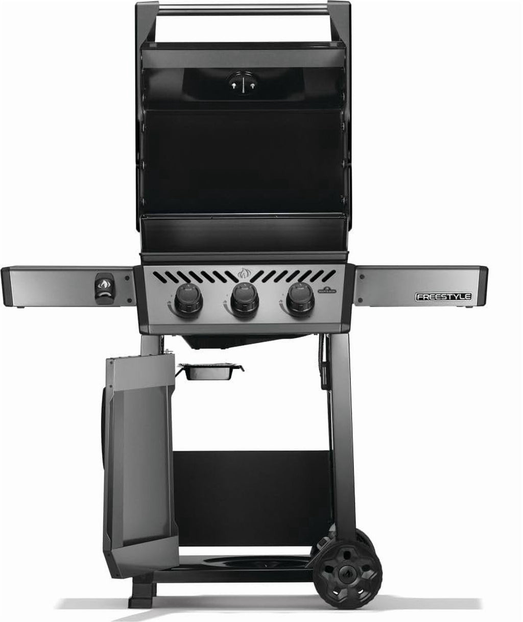 Napoleon Freestyle 365 Natural Gas Outdoor Grill, Graphite Grey  3-Burner BBQ with Stainless Steel Cooking Grates Napoleon