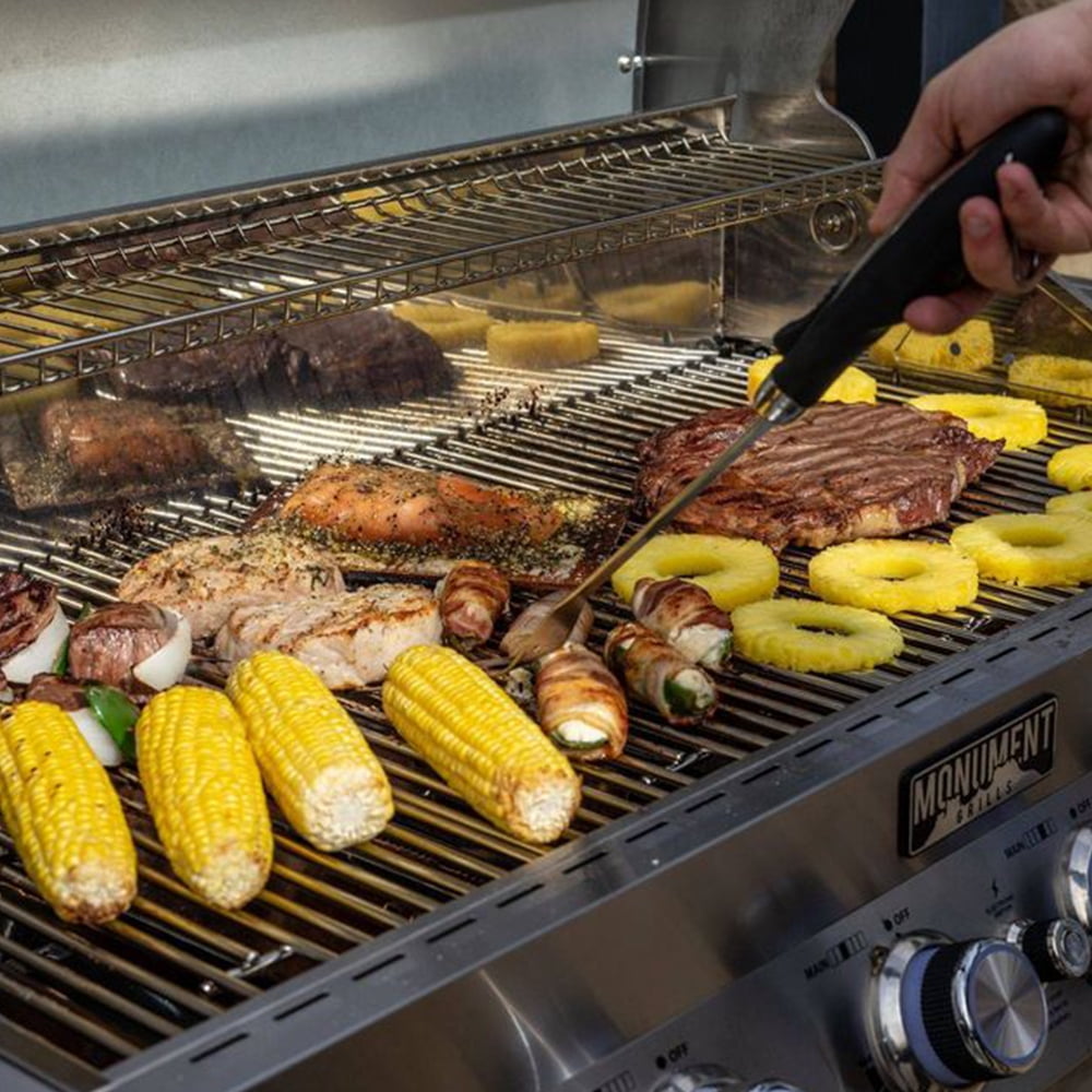 Monument Grills 6-Burner Propane Gas Stainless Grill with LED Controls, Side Burner, Rotisserie Kit, and Grill Cover Monument Grills