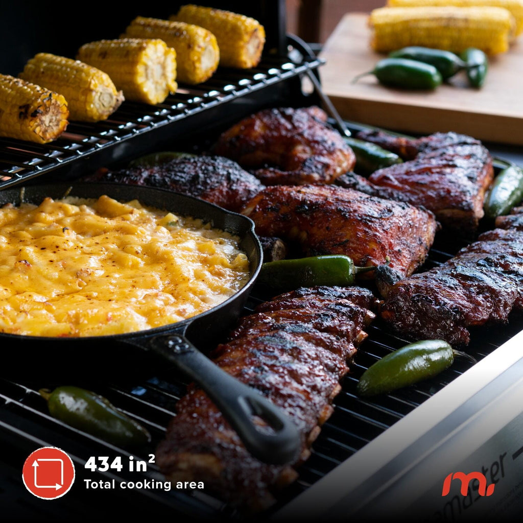 Megamaster 3-Burner Propane Gas Grill with Folding Side Tables, 30,000BTUs, 429.81 sq. in. Cooking Space, Stainless Steel Control Panel, Outdoor Kitchen Grill for BBQs, Patios, and More - 720-0988EA Megamaster