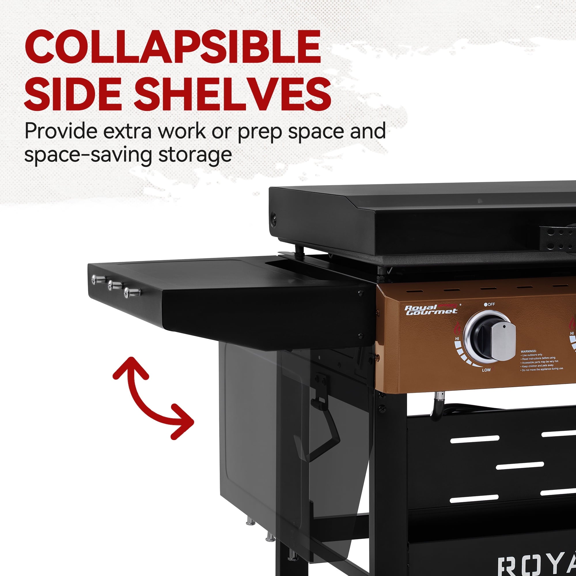 Royal Gourmet GB4000PY 4-Burner Gas Griddle with Hood, Griddle with Collapsible Side Shelves,Perfect for Outdoor Cooking Royal Gourmet
