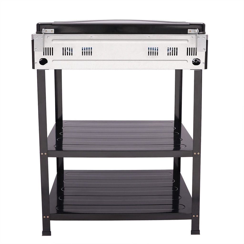 5-Burner Gas Stove Outdoor Camping Cooking BBQ Grill with 2-Tier Storage Rack Unbranded
