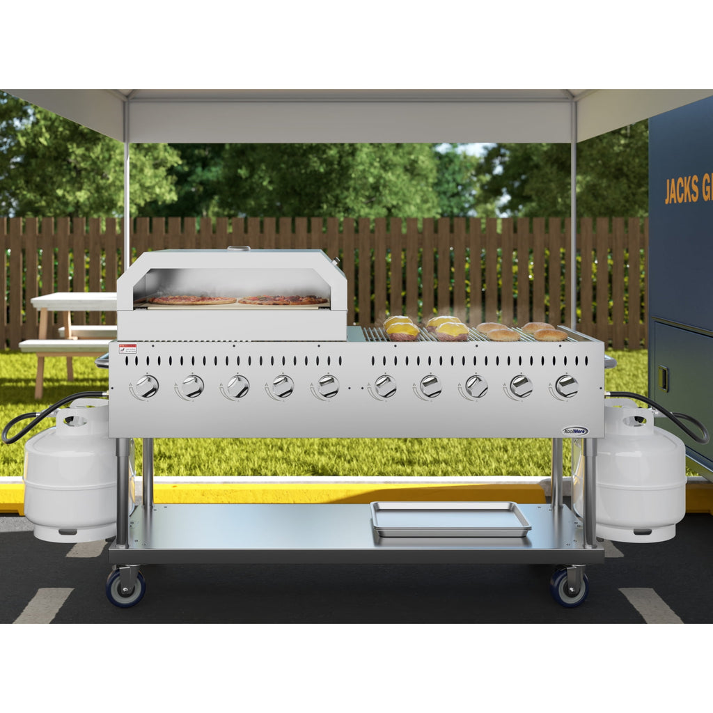72 in. Commercial Outdoor Propane Gas Grill with 36 in. Pizza Oven in Stainless-Steel (CGKIT7-P36) Koolmore