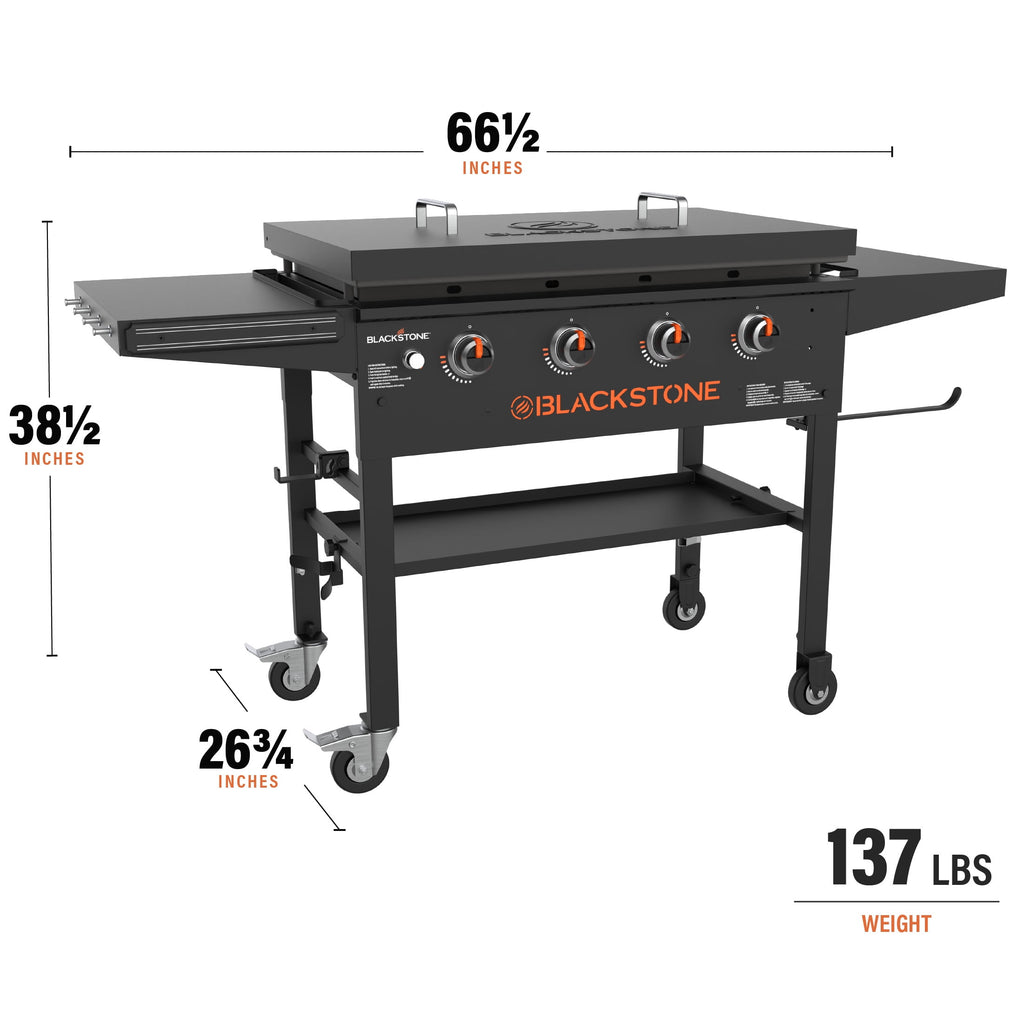 Blackstone Original Outdoor Griddle, 36 Inch 4-Burner Flat Top Grill with Hard Cover, Black Blackstone