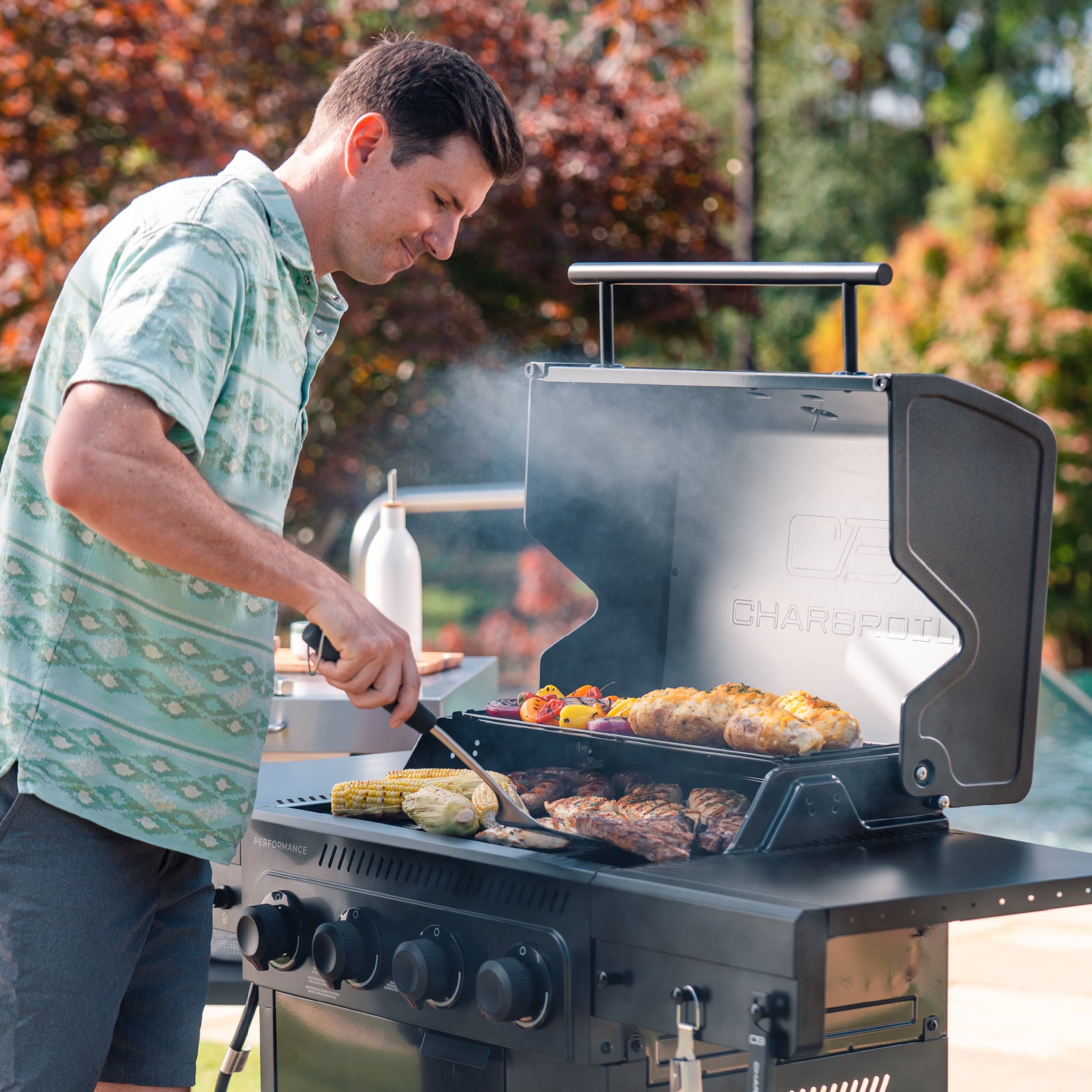 Charbroil Performance Series? FlavorMax? 4 Burner Gas Grill Cabinet with Sear Burner Blackout Charbroil