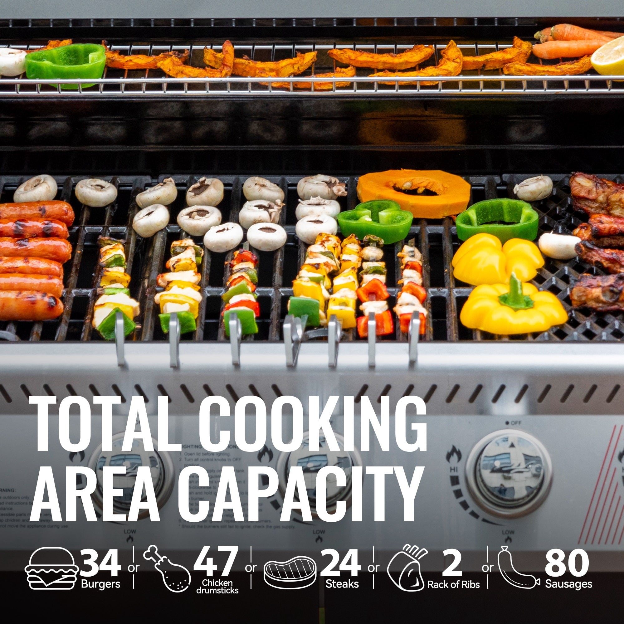 Royal Gourmet GA5404G Deluxe 5-Burner Gas Grill with Sear Burner and Side Burner, 64,000 BTU Cabinet Style Gas Grill, Gray Royal Gourmet