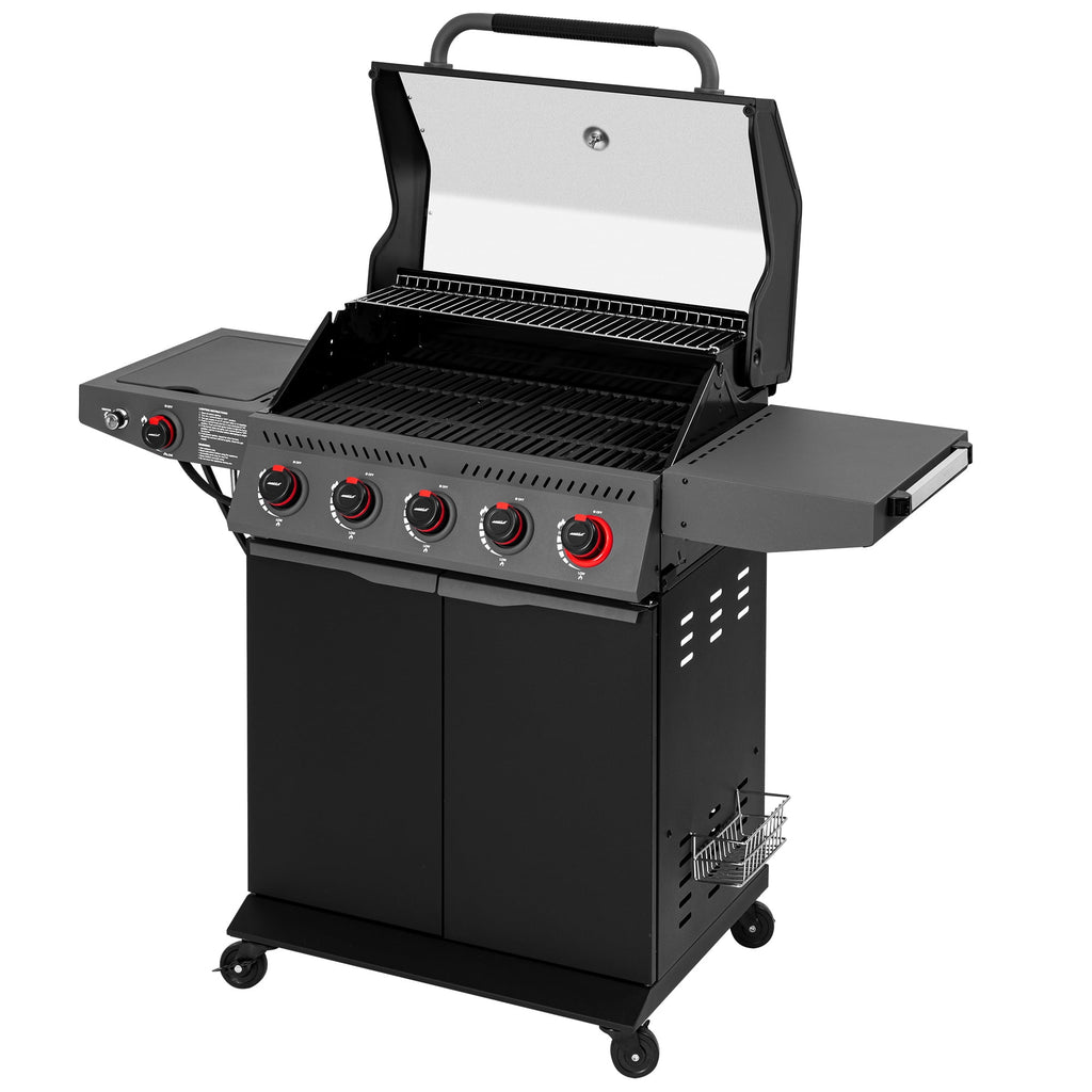 Royal Gourmet GA5407H 5-Burner BBQ Gas Grill with Sear Burner and Lidded Side Burner,Cabinet Style Grill for Outdoor Grilling and Backyard Cooking, Black Royal Gourmet