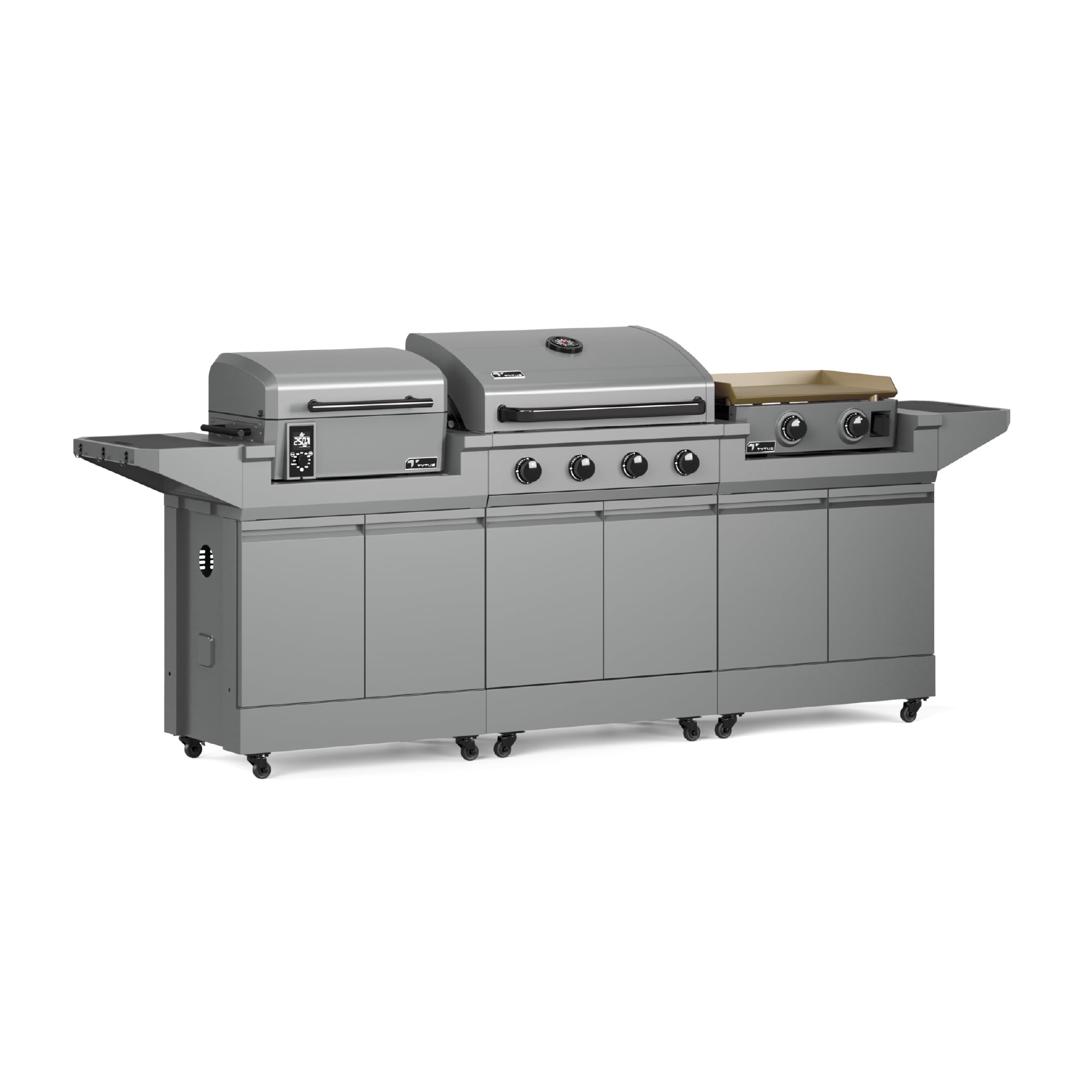 TYTUS Modular Trio with 4-Burner Gas Grill, Pellet Grill and 2-Burner Gas Griddle TYTUS