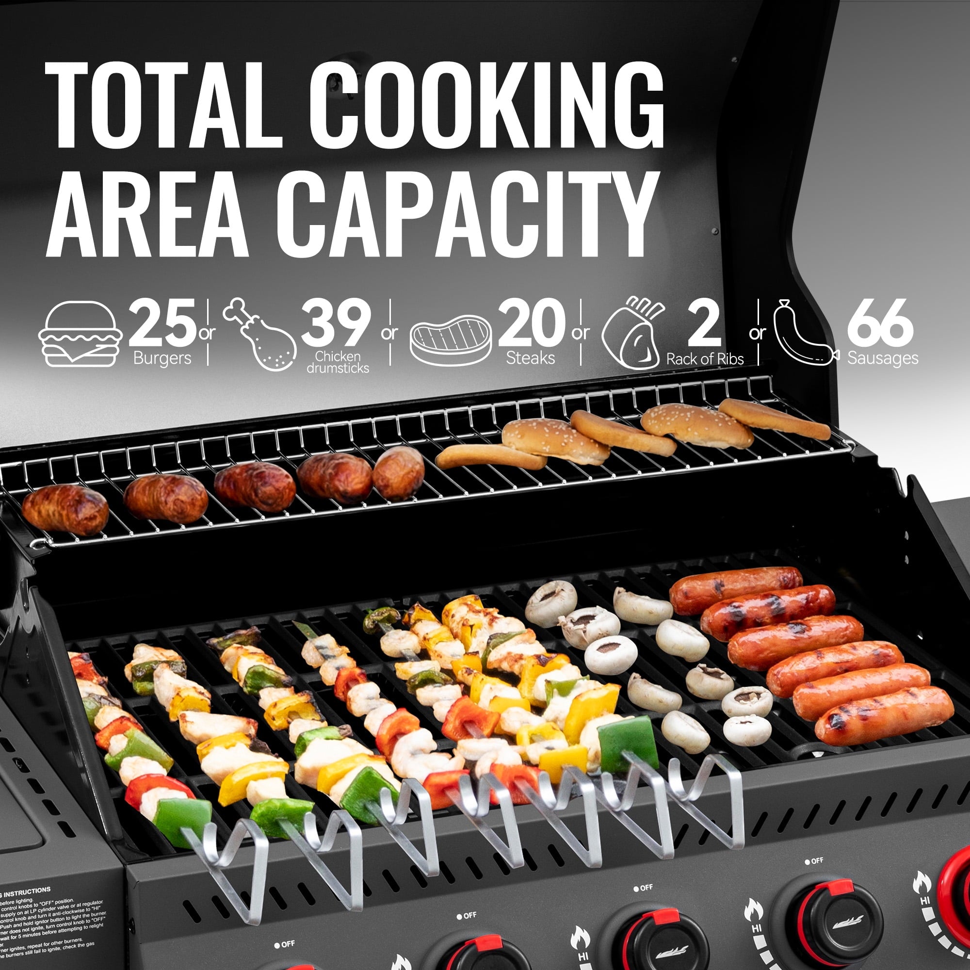 Royal Gourmet GA5407H 5-Burner BBQ Gas Grill with Sear Burner and Lidded Side Burner,Cabinet Style Grill for Outdoor Grilling and Backyard Cooking, Black Royal Gourmet