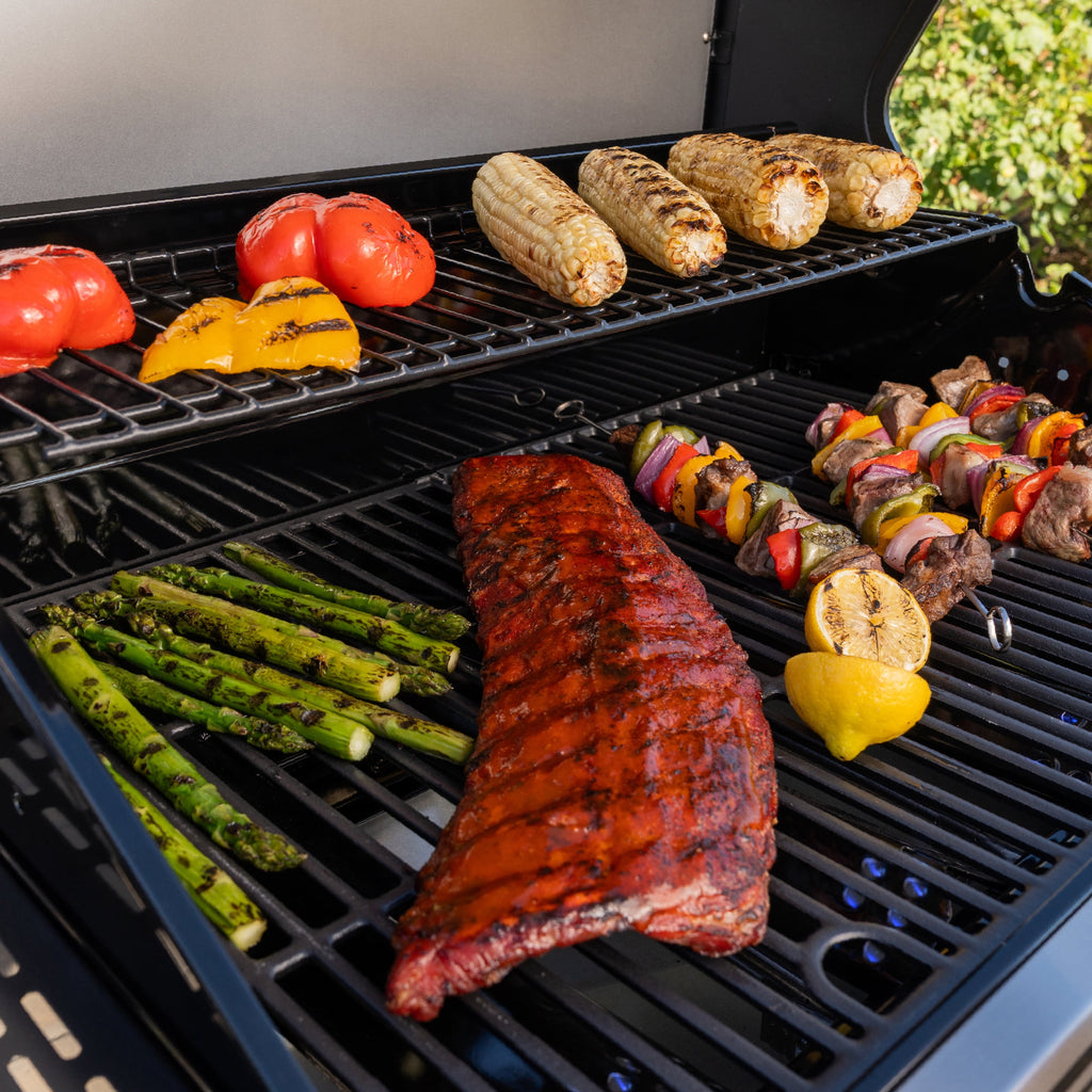 Expert Grill, 4-Burner Propane Gas Grill with Side Table and Wheels, Stainless Steel Gas Grills