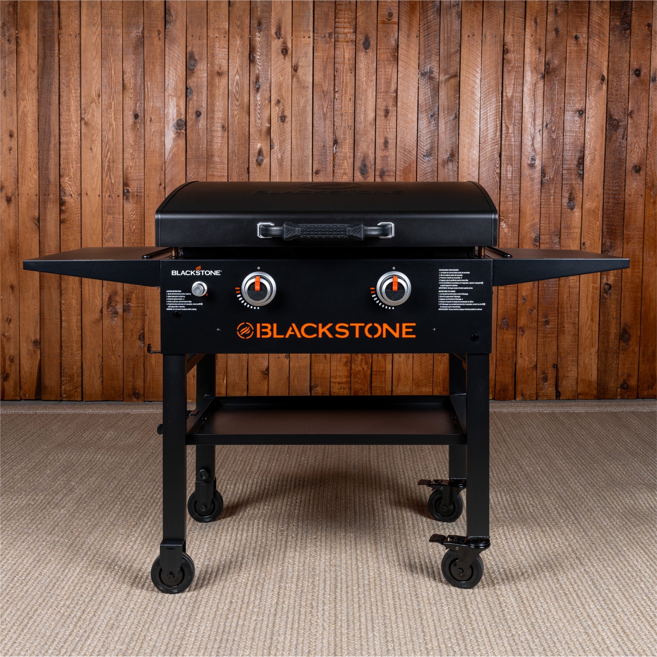 Blackstone Original Outdoor Griddle, 28 Inch 2-Burner Flat Top Grill with Hood, Black Blackstone