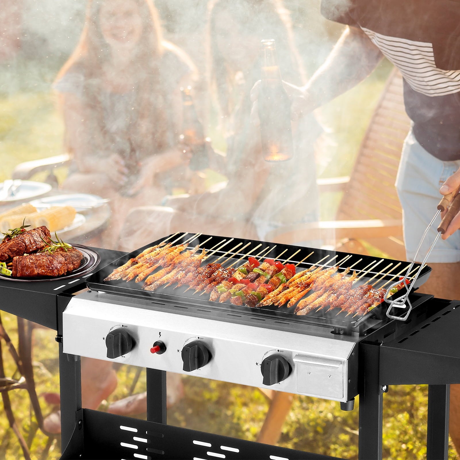 UBesGoo 3-Burner Griddle Flat Top Grills Tabletop Griddle Propane for Outdoor Cooking UBesGoo