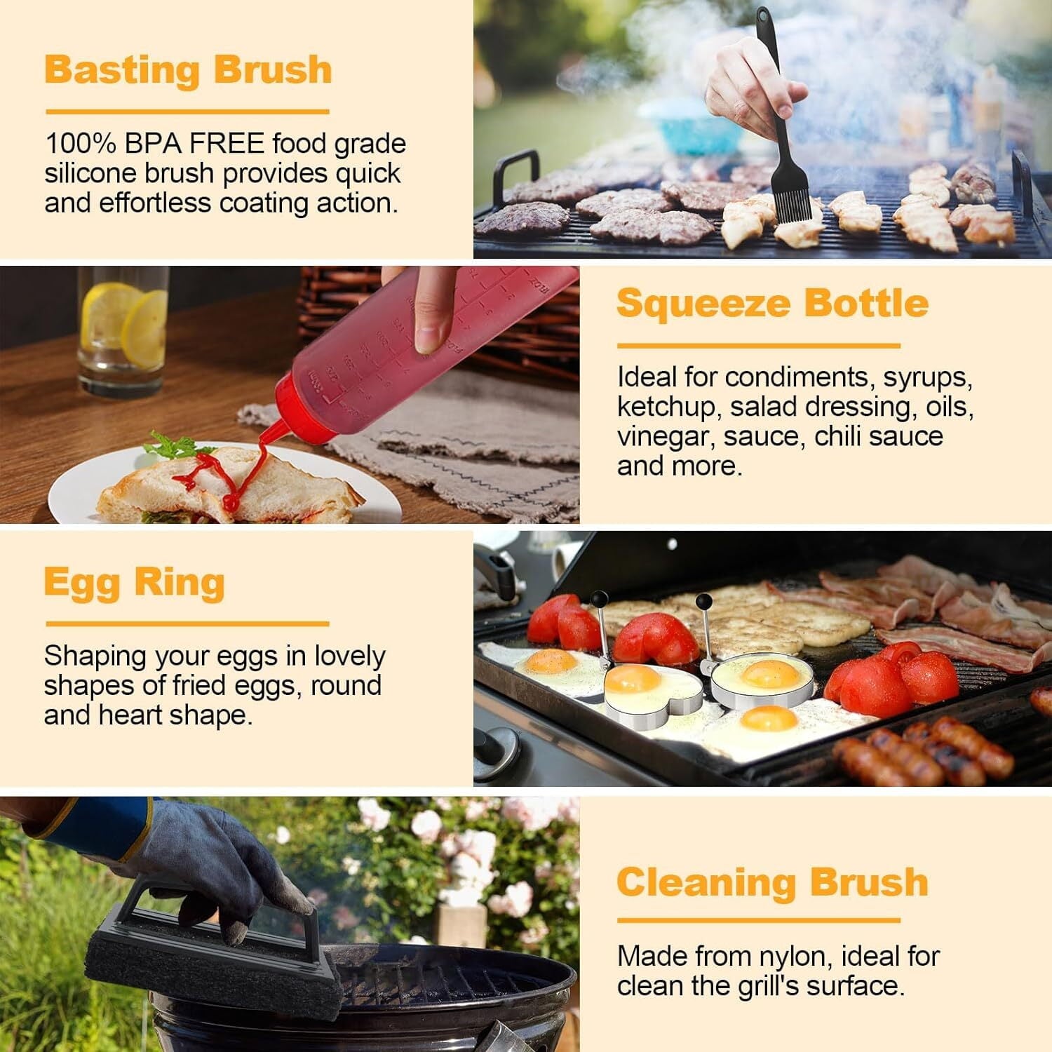 29pcs Griddle Accessories Kit,Grill Tools Set for Blackstone,Hibachi Enlarged Spatula Set with Basting Cover,Burger Press Patty Maker for Outdoor Teppanyaki BBQ Gas Grills