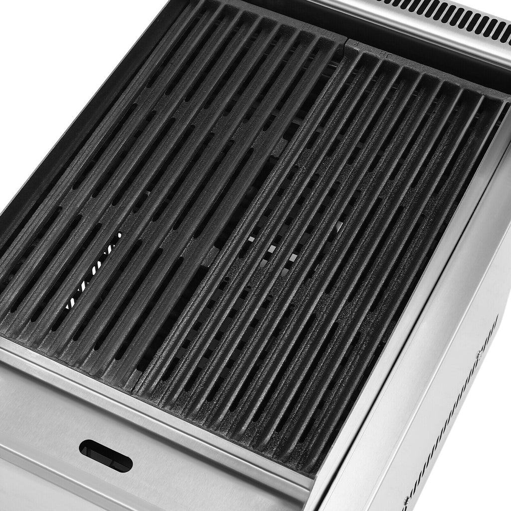 21 Radiant Char Broiler Grill 2 Burner Gas & Propane Commercial Restaurant Gas Grill 2800Pa for Backyard, Garden, Courtyard, Terrace