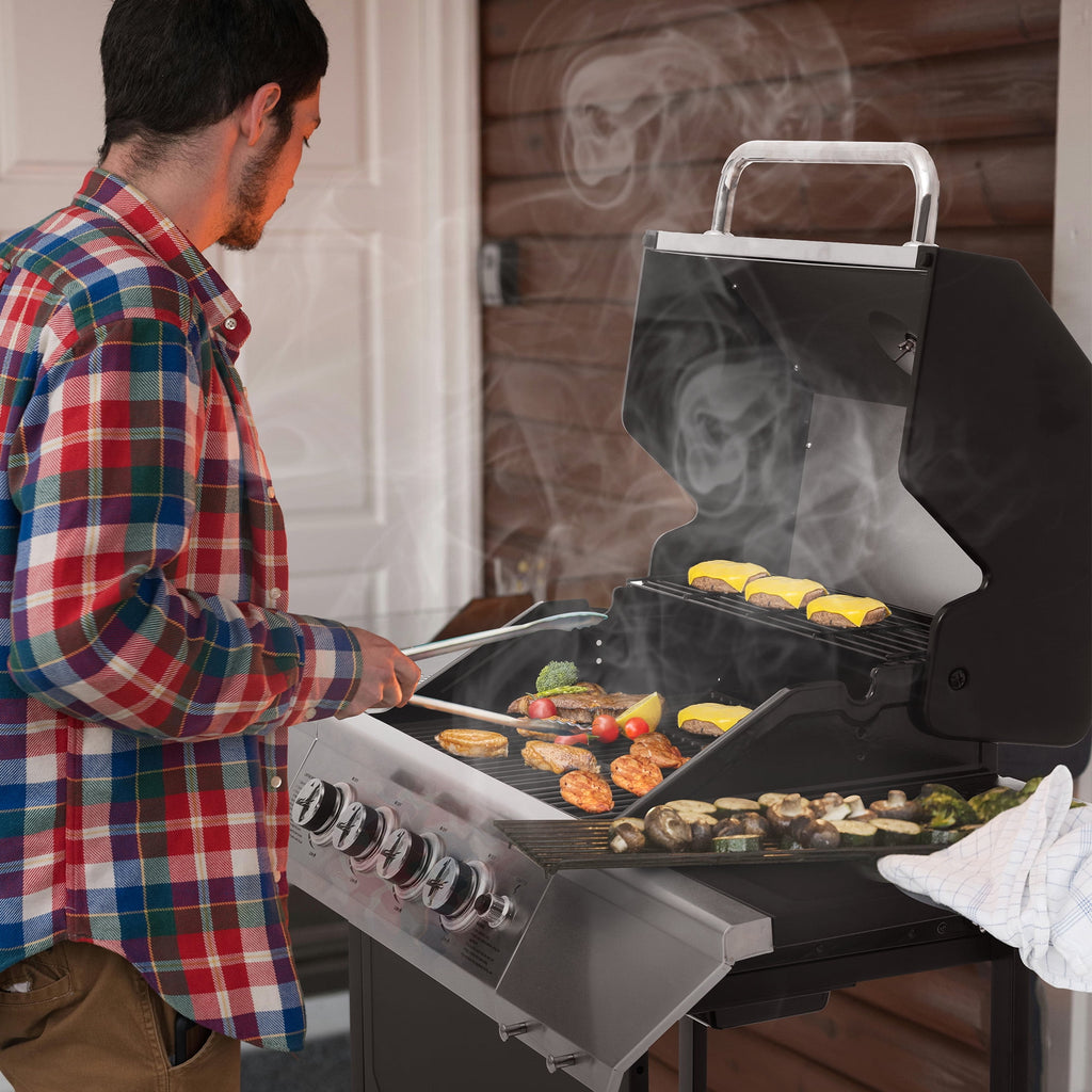 Royal Gourmet SG4003B 4-Burner BBQ Propane Gas Grill, 34,000 BTU for Patio Garden Barbecue Royal Gourmet