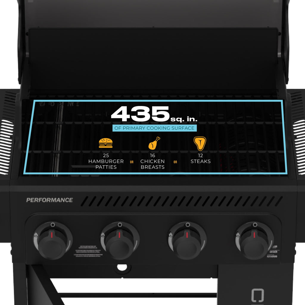 Charbroil Performance Series? FlavorMax? 4 Burner Gas Grill Cabinet with Sear Burner Blackout Charbroil
