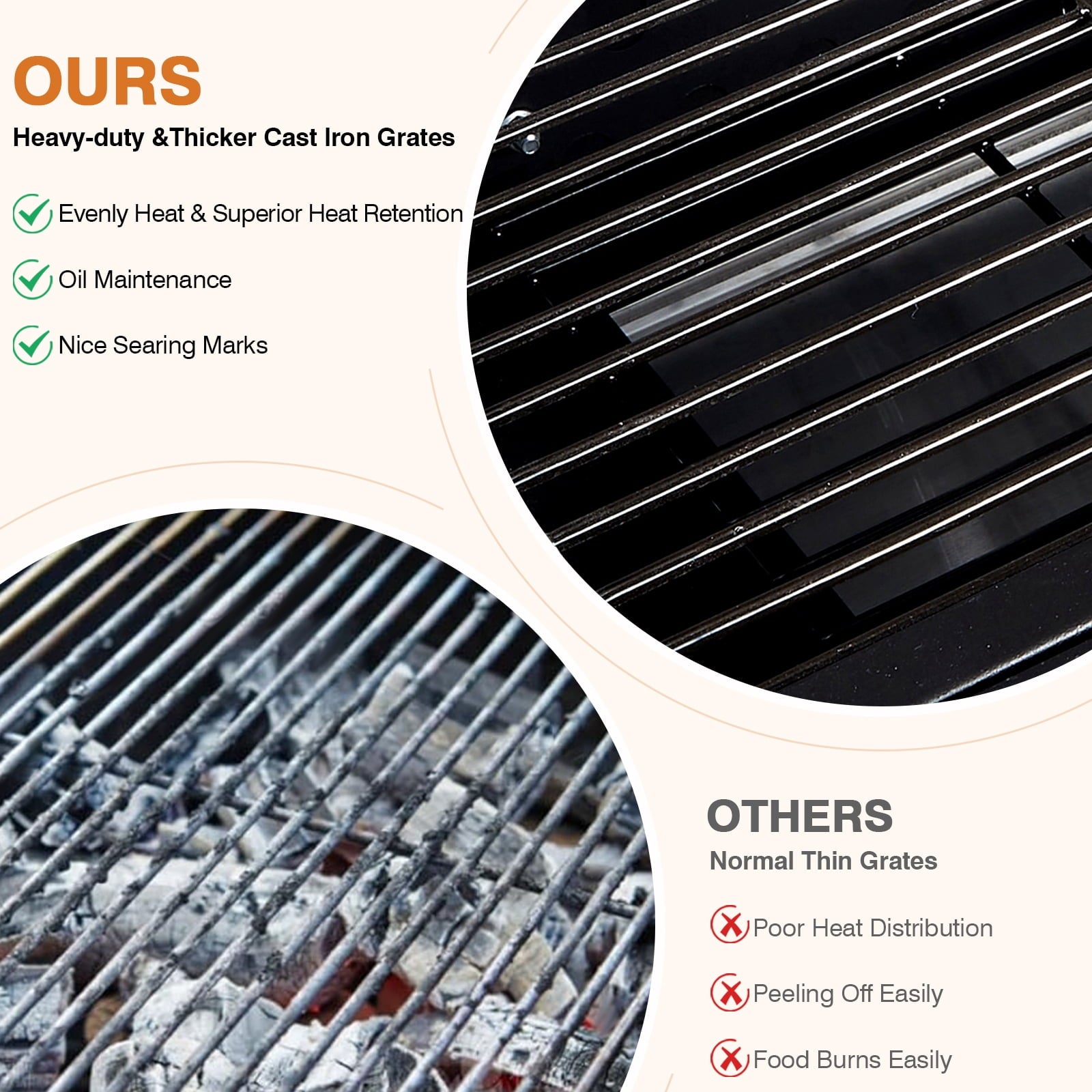 SIXDAY Dual Fuel Charcoal and Propane Grill Combo with Dual Lids, 12000 BTU Outdoor BBQ Grill with 2 Side Shelves for Backyard Cooking Gas Grills