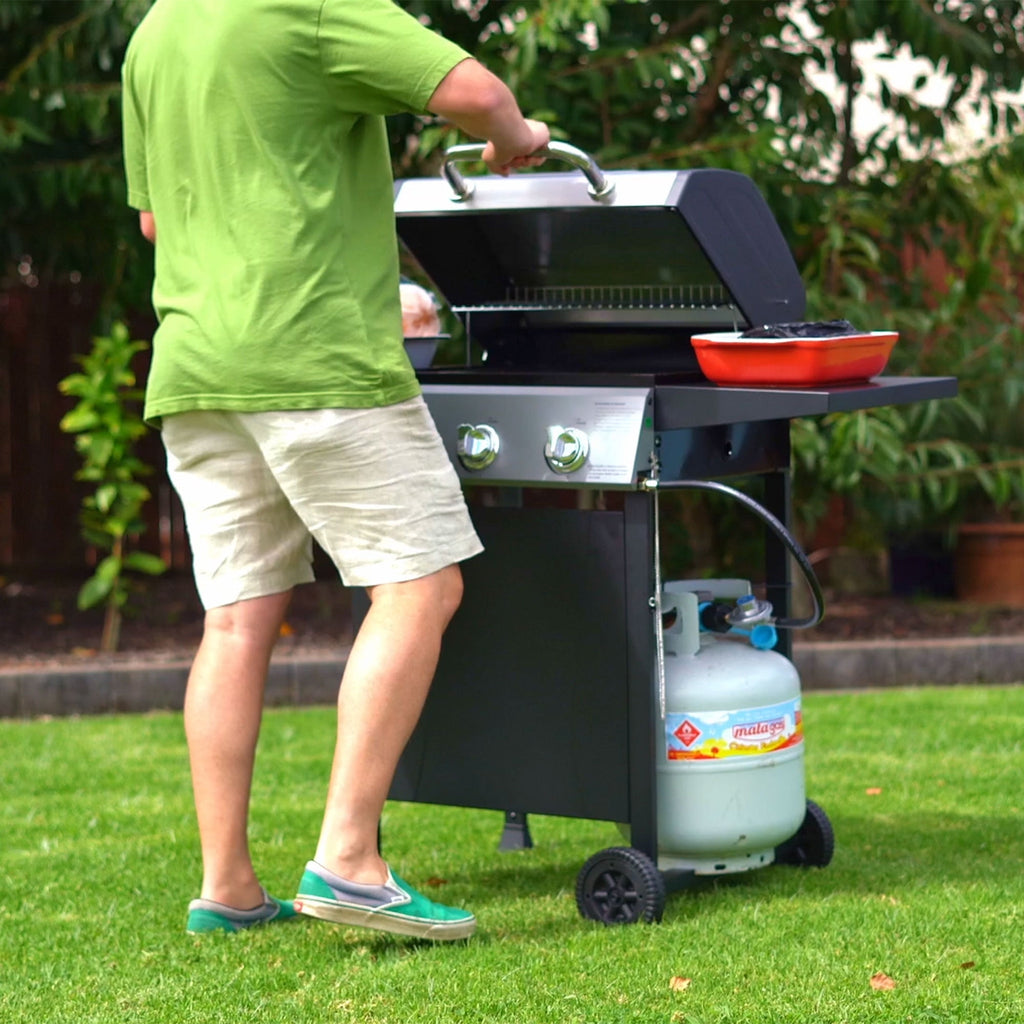 Grill Boss 27,000 BTU 3 Burner Propane Gas Grill w/Wheels, Cover, & Side Shelves Gas Grills