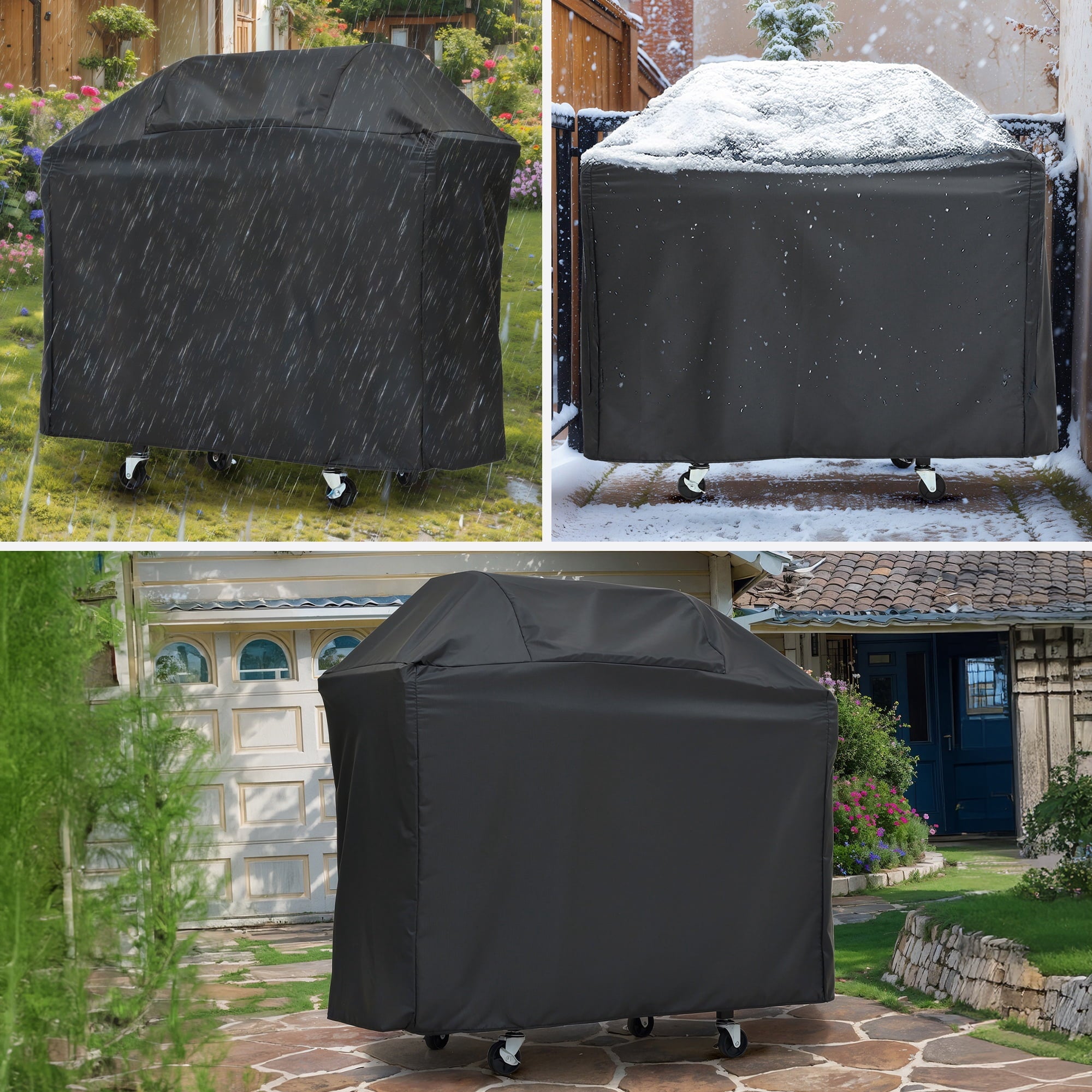 Gas Grill w/Side Burner, 40500BTU Propane Grill with Cover, Stainless Steel Outdoor BBQ 2 Cooking Areas, Portable Grill for Camping Patio Gas Grills