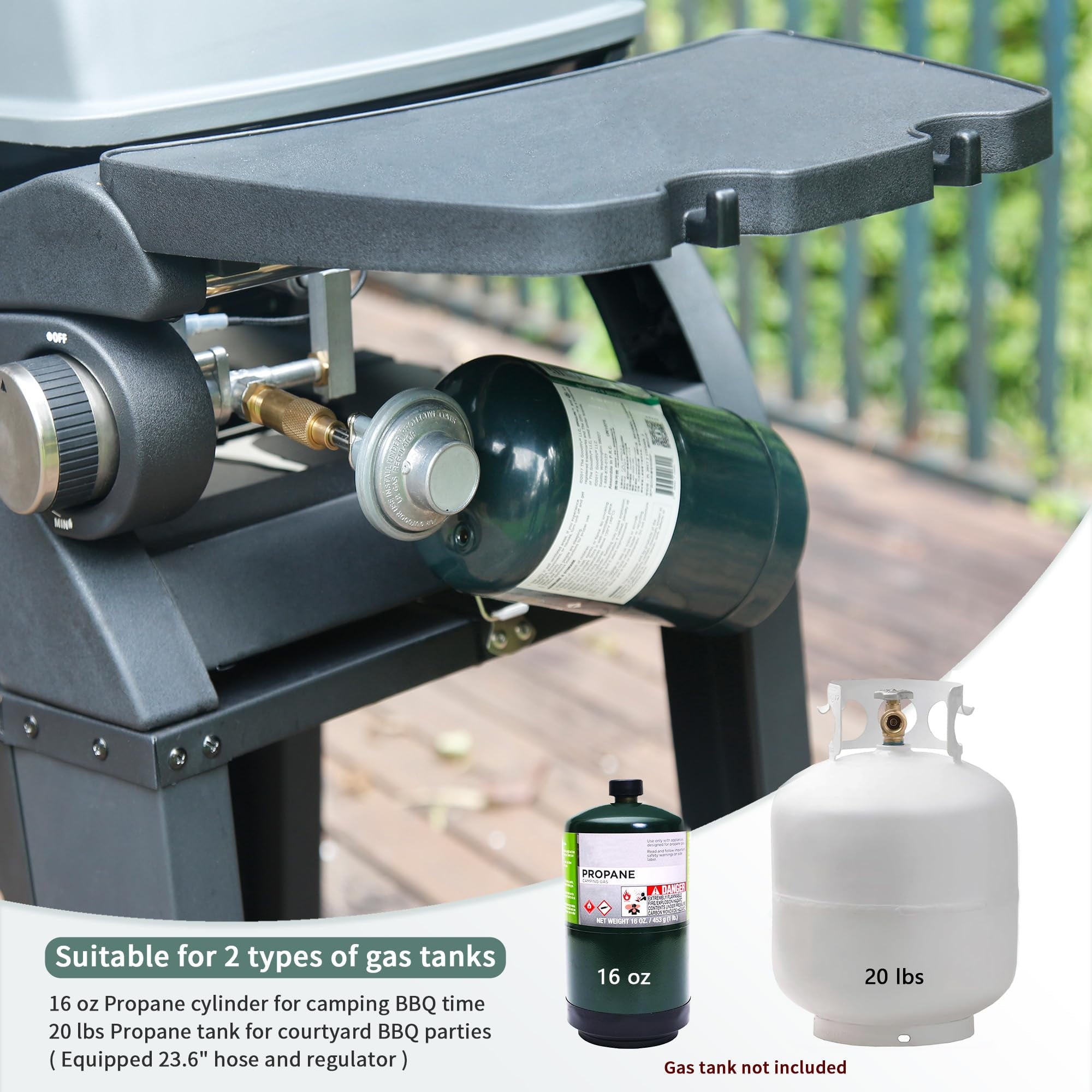 MASTER COOK Propane Gas Grill, Portable Tabletop Barbecue Grill with Cart for Patio, Camping, Travel Master Cook