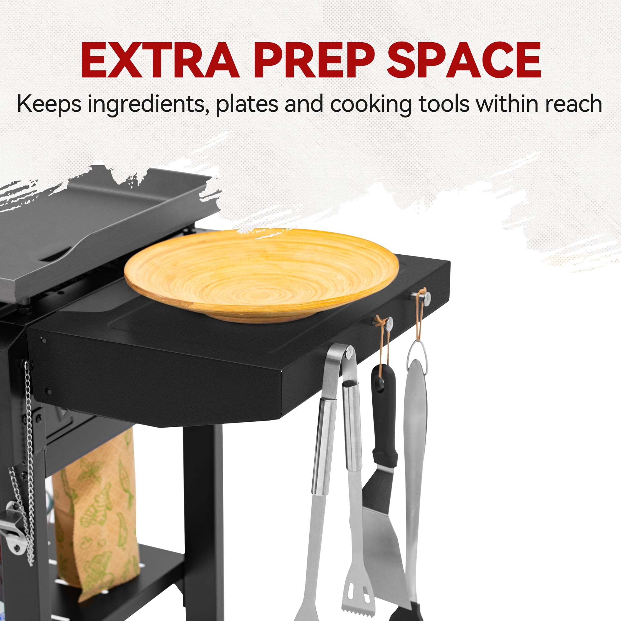 Royal Gourmet GB3000H 28-Inch 3-Burner Gas Griddle in Black, Griddle with Collapsible Side Shelves, 39,000 BTU Royal Gourmet