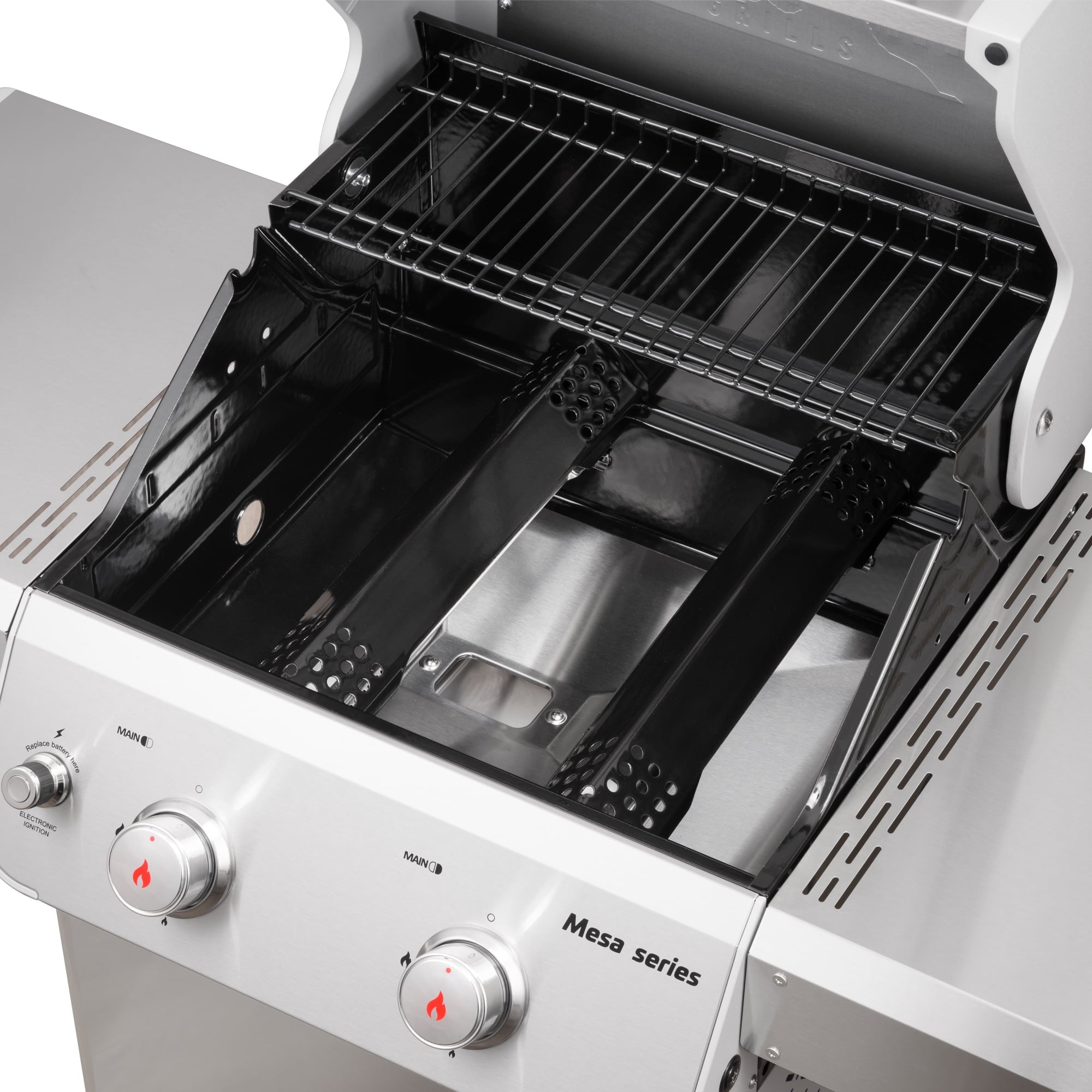 Monument Grills Mesa 2-Burner Propane Gas Grill, Foldable Sides, Swivel Casters, Stainless Steel, LED Controls Gas Grills