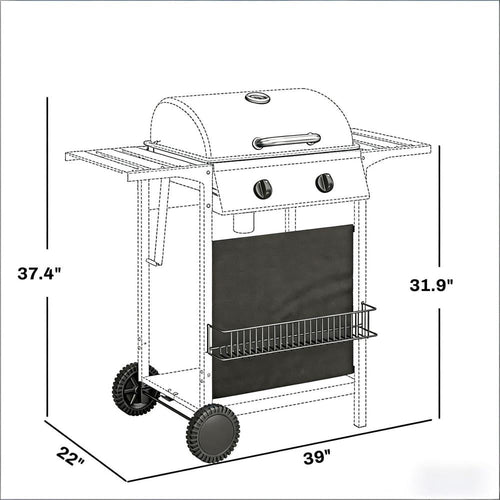 2 Burner 18000 BTU Propane Gas Grill Freestanding Outdoor BBQ Grill Dual?Zone Flat Top Grill with Warming Rack Side Tables for Backyard Patio Garden Family Outdoor Cooking Cozynest