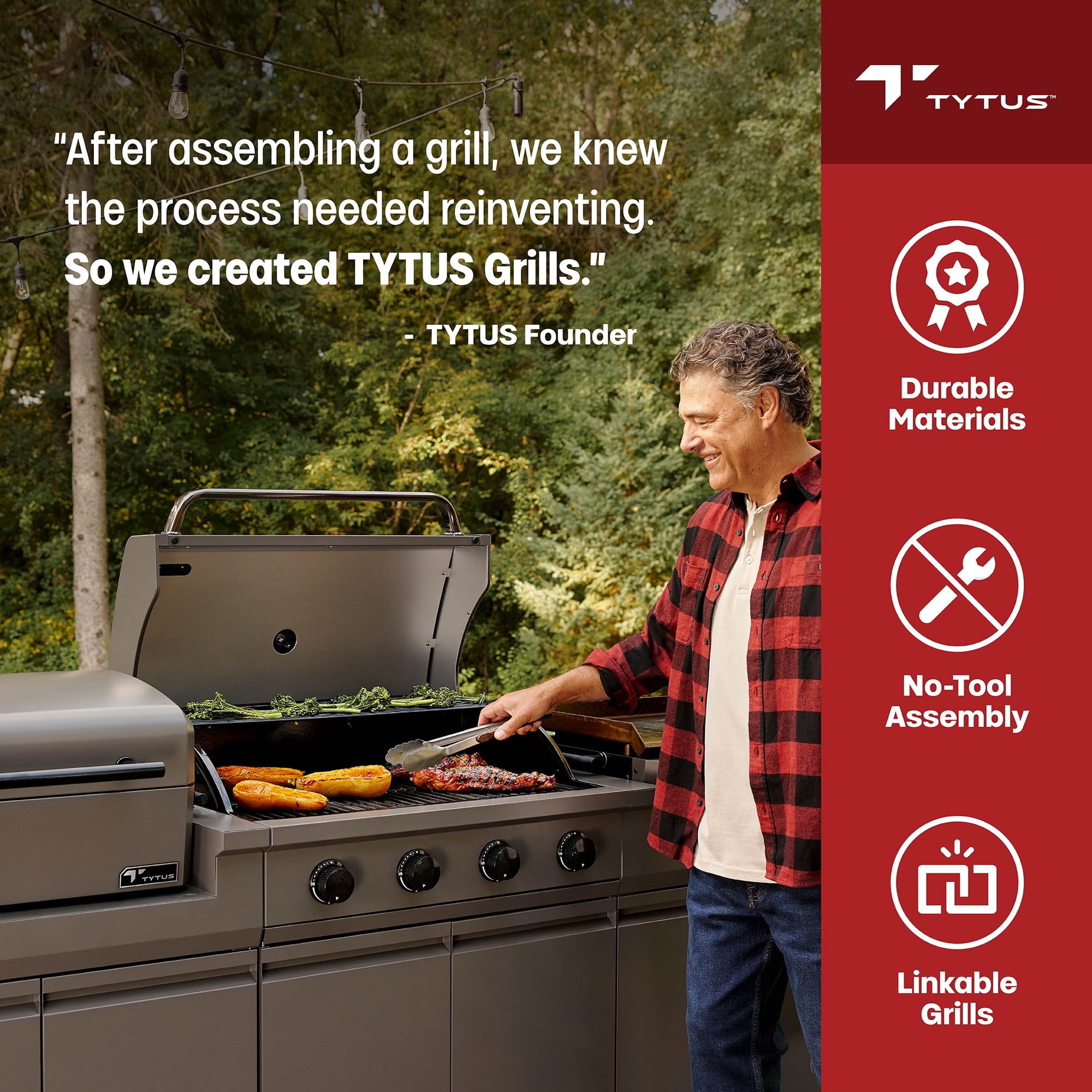 TYTUS Modular Trio with 4-Burner Gas Grill, Pellet Grill and 2-Burner Gas Griddle TYTUS