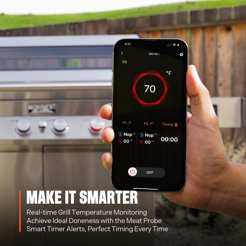 Monument Grills 6+1 Burner Smart Tech Propane Gas Grill for Outdoor Cooking , Denali 605Pro Stainless Steel Grill 78,000 BTU with Side Sear Burner, Smoker Box, Cover and Rotisserie Kit My Store