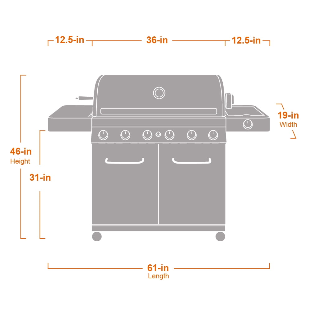 Monument Grills 6+1 Burner Propane Gas Grill  84,000 BTU Stainless Steel Outdoor Patio Barbecue Grill  LED Controls , Free Rotisserie Kit , and Easy Cleanup , 77352 Monument Grills